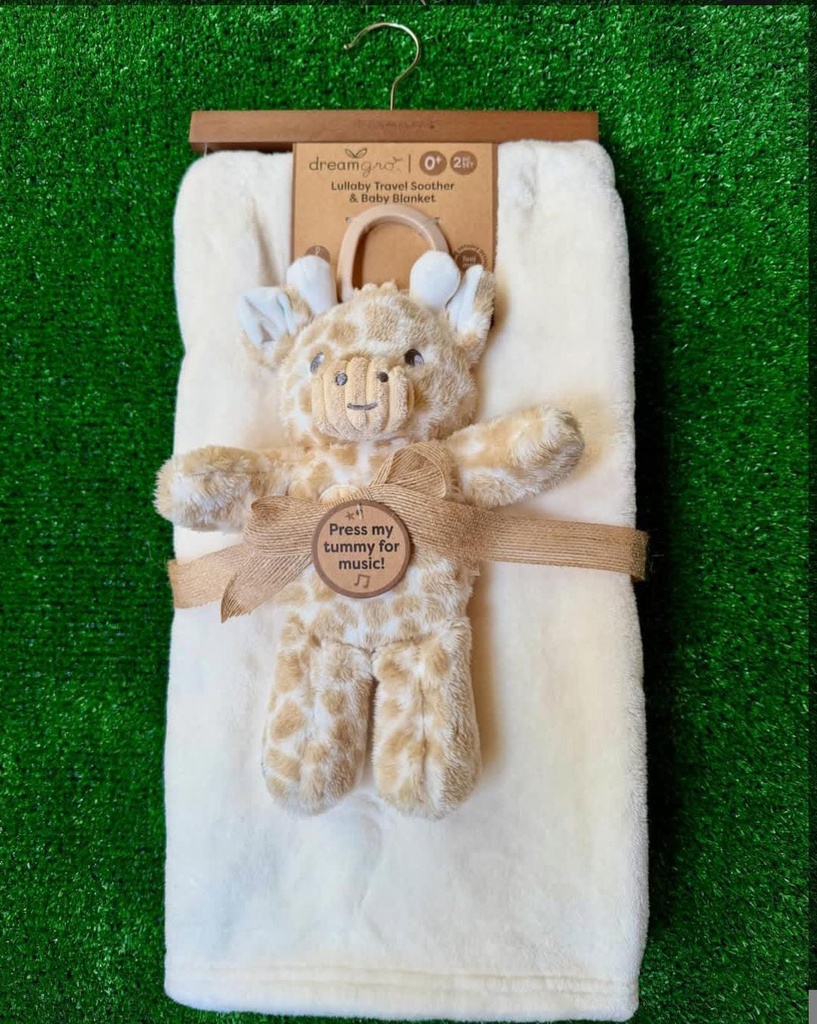 Set de regalo para bebe sabana de manta y peluche de jirafa