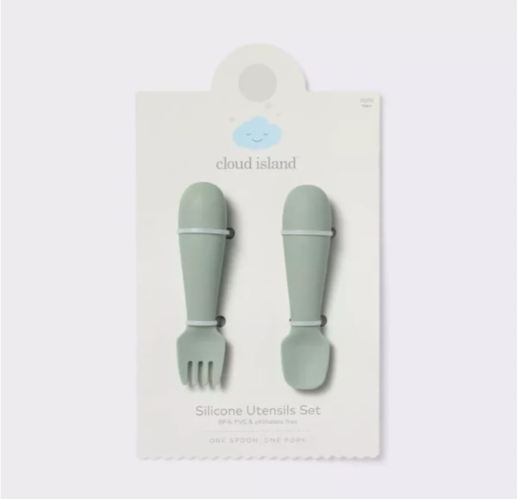 Set de cuchara y tenedor de silicona 