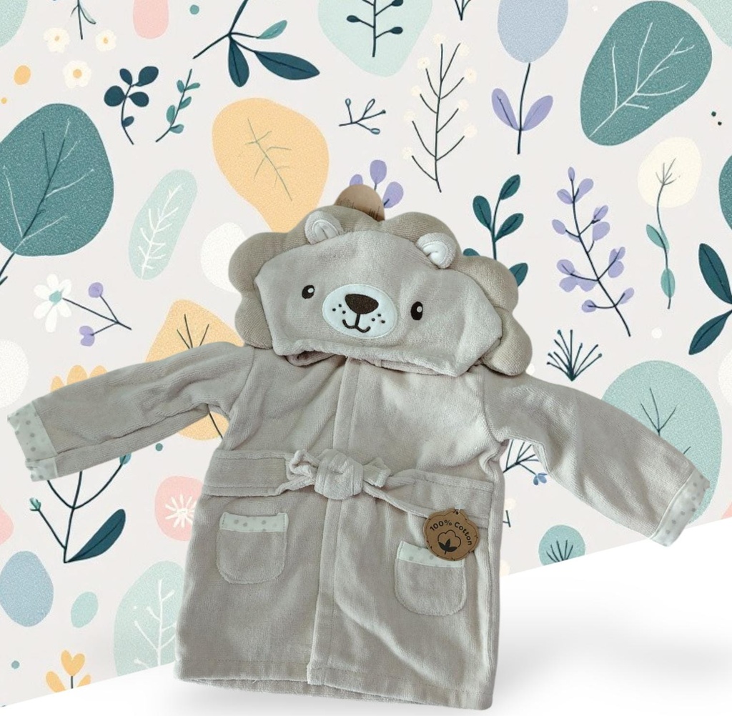Bata de baño oso beige