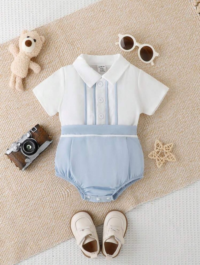  Mono elegante de niño, azul cielo. 