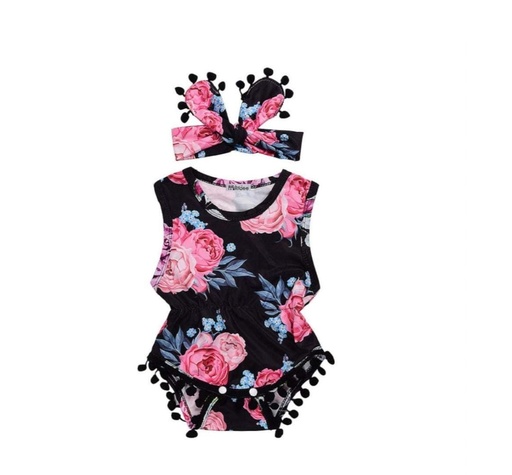 Mameluco Estampado Rosas Rosadas