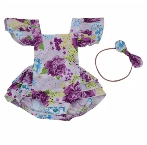 Mameluco Estampado Rosas moradas