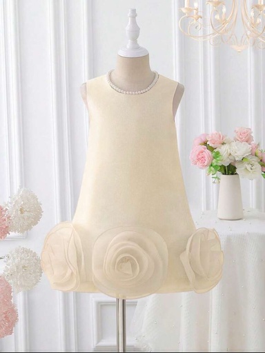 Vestido Satén Floral con Lazo (Dama de Honor/Fiesta)