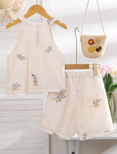 Conjunto de camiseta de tirantes y shorts de estilo floral