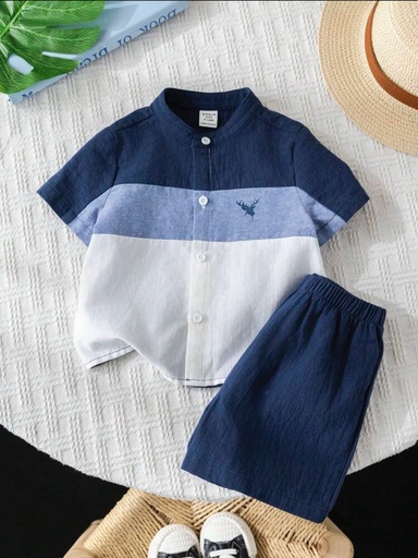 Conjunto de 2 piezas de niño con camisa polo de manga corta y short