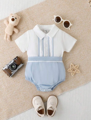  Mono elegante de niño, azul cielo. 