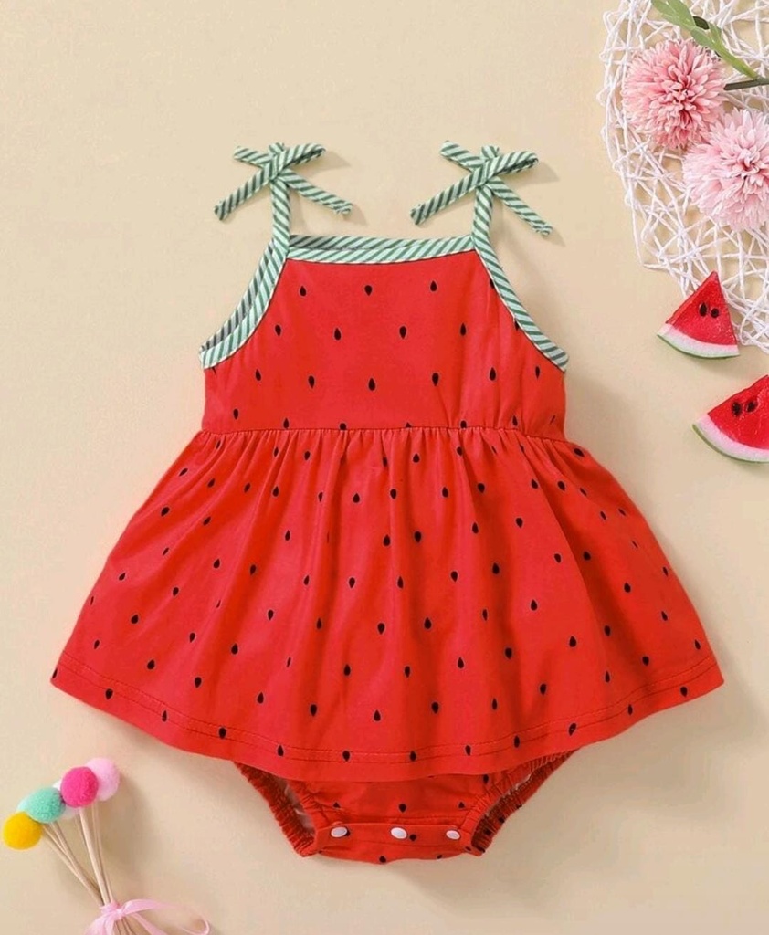 Vestido con mameluco de sandia