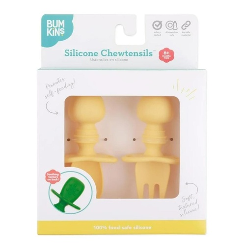 Set de cuchara y tenedor de silicona